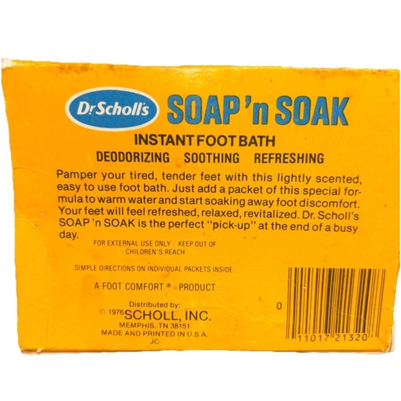 Dr. Scholl's Soap 'n Soak Instant Foot Bath 2 pack 1978 vintage - Picture 2 of 3